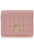 Luxury Burberry Lola Quilted Leather Folding Wallet Dusty Pink