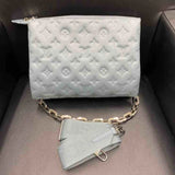Louis Vuitton Coussin Bag Monogram Embossed, Blue, Lambskin