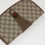 Gucci Web Sherry Line GG Canvas Clutch Bag PVC Leather Beige Green 39026