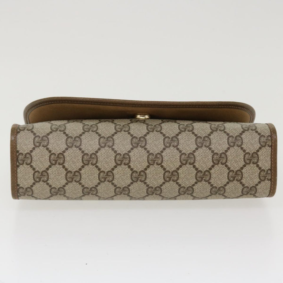 Gucci Web Sherry Line GG Canvas Clutch Bag PVC Leather Beige Green 39026