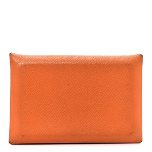 Hermes Epsom Calvi Card Case Abricot
