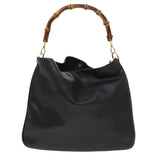 Gucci Bamboo Shoulder Bag Leather 2way Black 001 1014 1577 39136