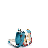 Prada Cahier Rounded Crossbody Bag Leather and Straw Small