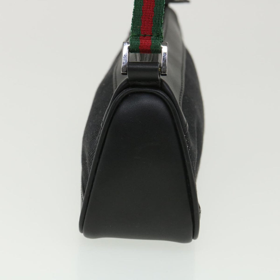 Gucci Web Sherry Line Accessory Pouch Canvas Black Green Red 92820 39216