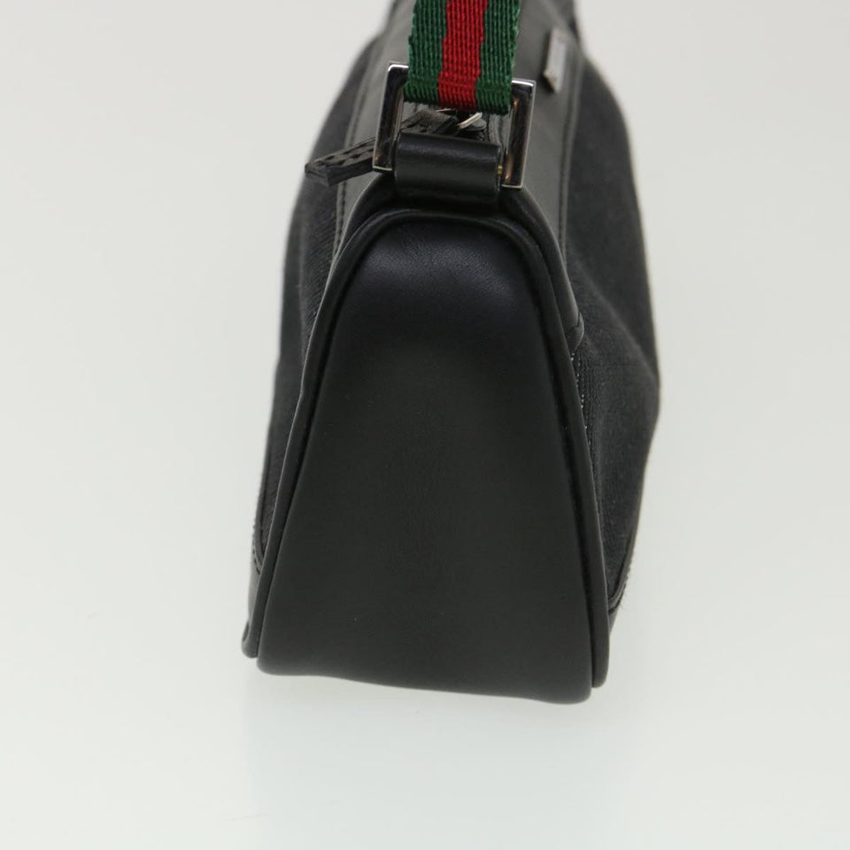 Gucci Web Sherry Line Accessory Pouch Canvas Black Green Red 92820 39216