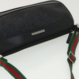 Gucci Web Sherry Line Accessory Pouch Canvas Black Green Red 92820 39216