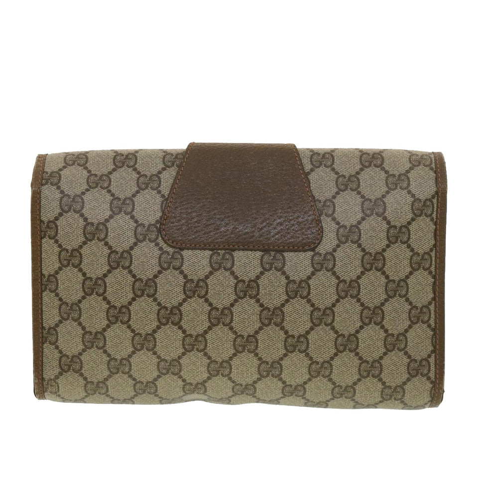 Gucci GG Canvas Web Sherry Line Clutch Bag Beige Red Green 89.01.030 39241