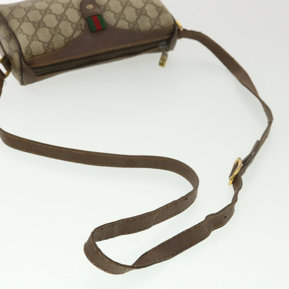 Gucci GG Canvas Web Sherry Line Shoulder Bag Beige Red 39 02 018 39297