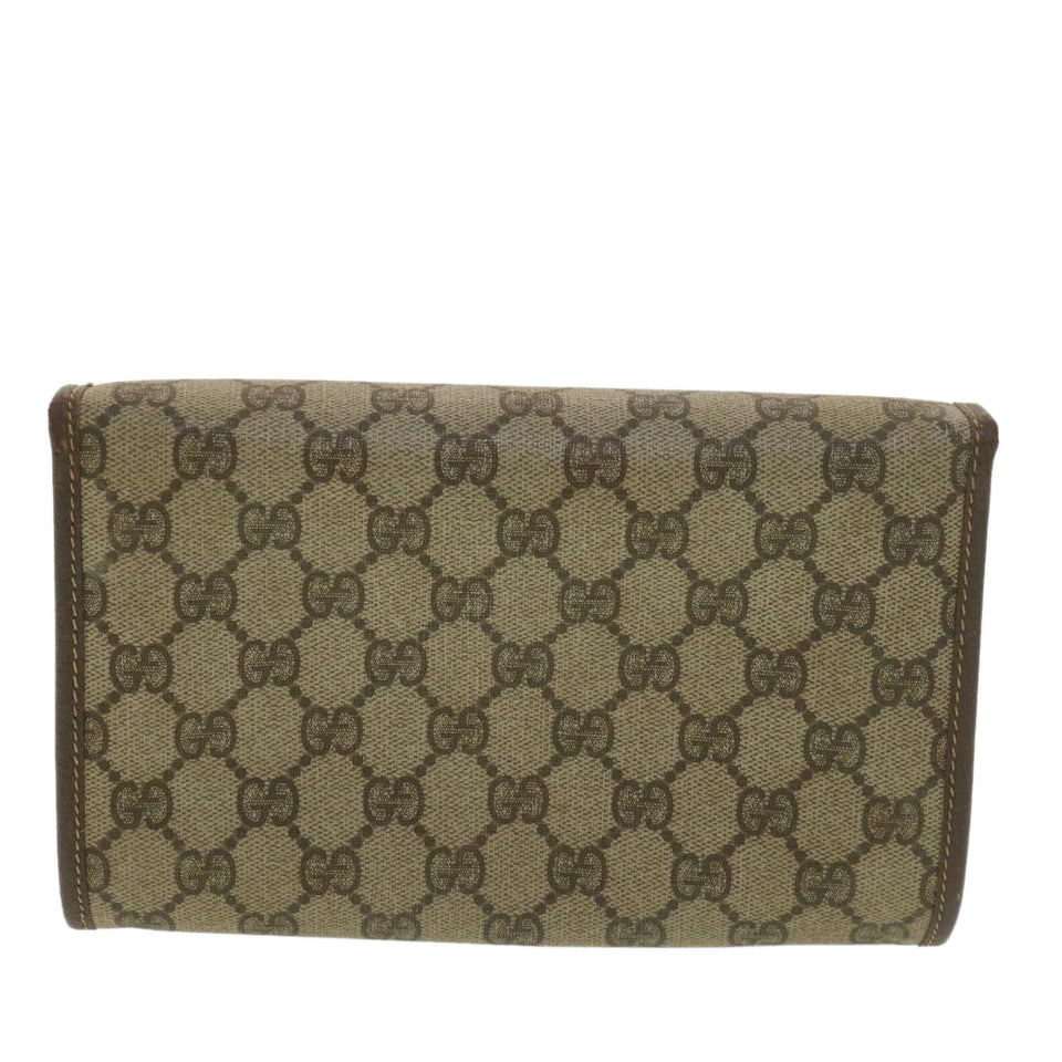 Gucci GG Canvas Clutch Bag PVC Leather Beige 39307