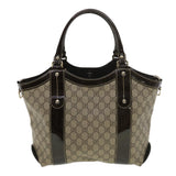 Gucci GG Canvas Hand Bag PVC Leather Beige 203521 39387