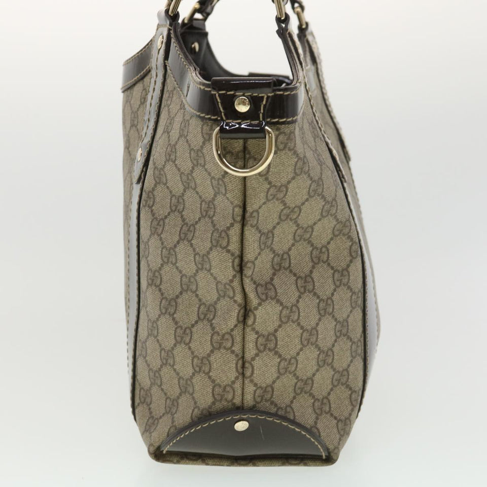 Gucci GG Canvas Hand Bag PVC Leather Beige 203521 39387