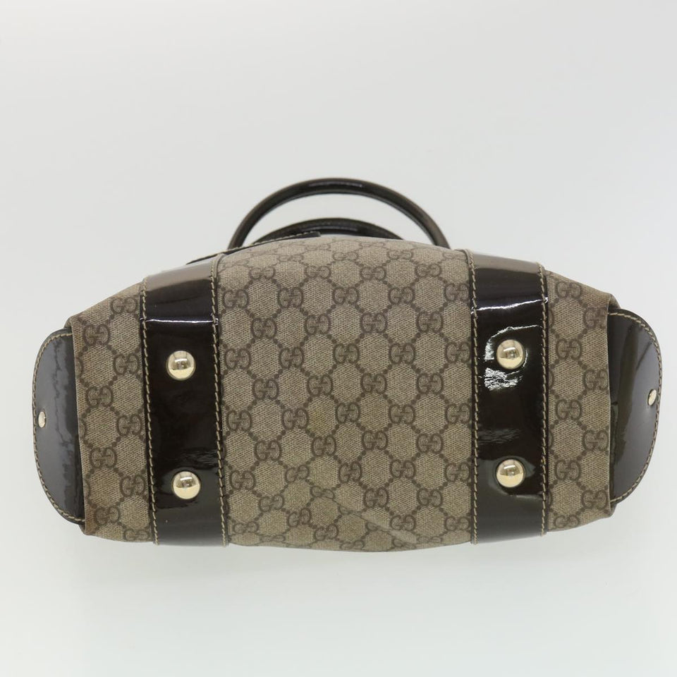 Gucci GG Canvas Hand Bag PVC Leather Beige 203521 39387