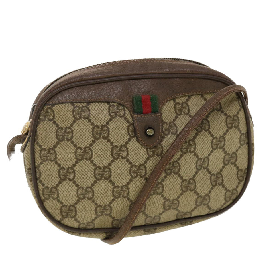 Gucci GG Canvas Web Sherry Line Shoulder Bag Beige Red Green 39454