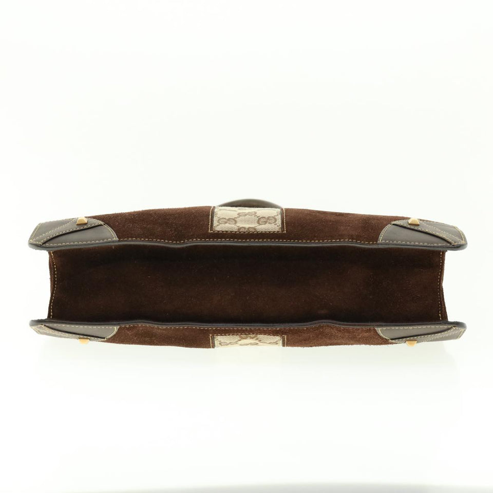 Gucci GG Canvas Hand Bag Beige Brown 120898 39458