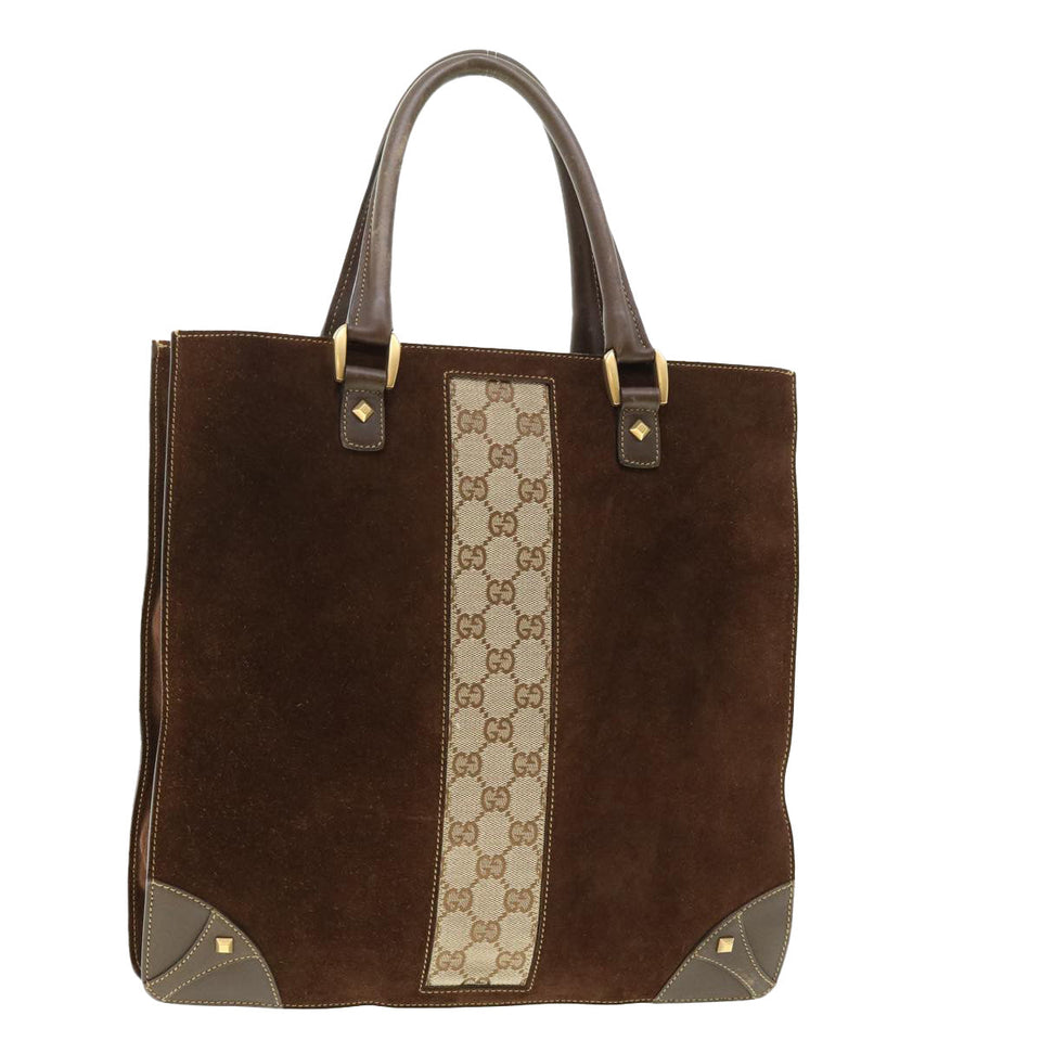 Gucci GG Canvas Hand Bag Beige Brown 120898 39458