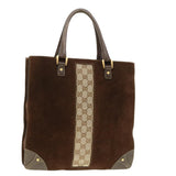 Gucci GG Canvas Hand Bag Beige Brown 120898 39458
