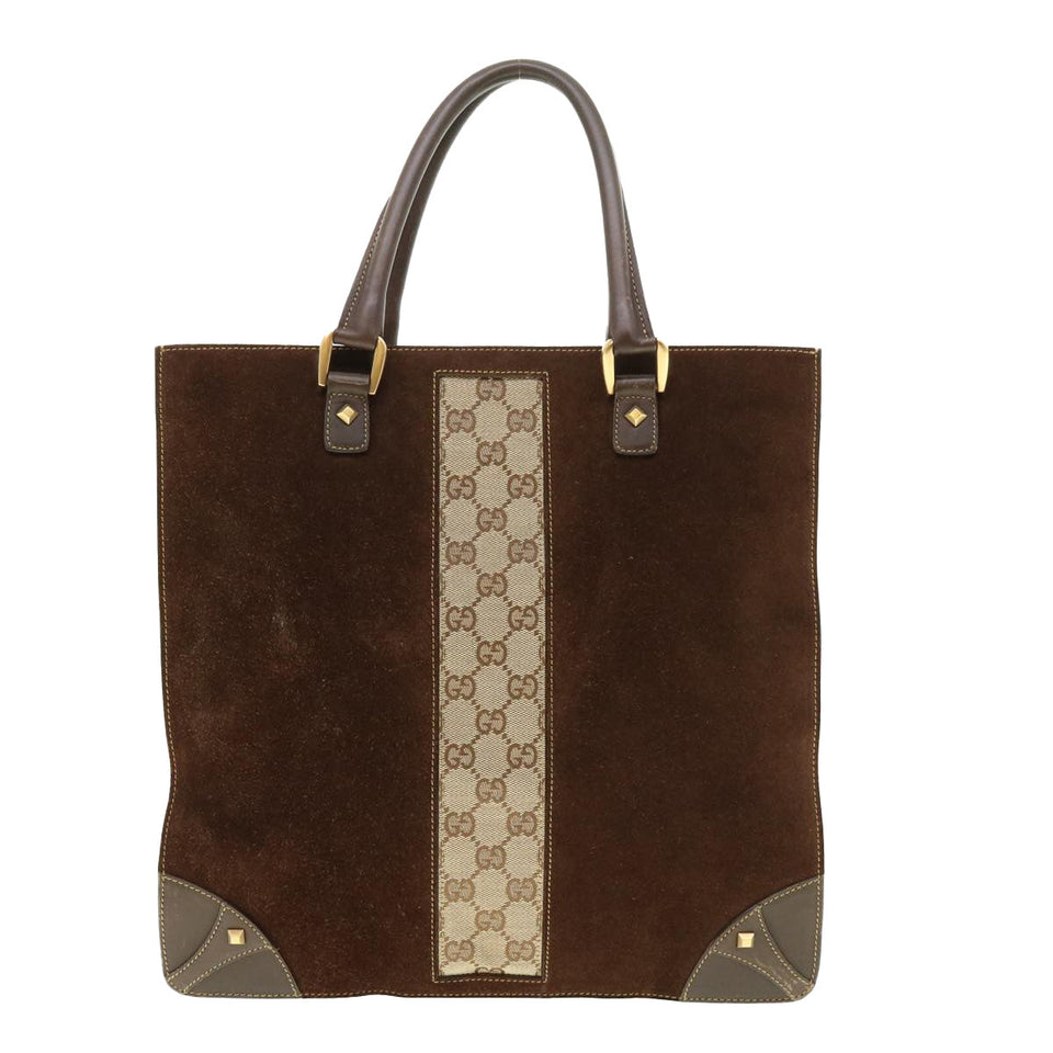 Gucci GG Canvas Hand Bag Beige Brown 120898 39458
