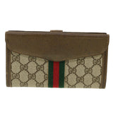 Gucci GG Canvas Web Sherry Line Long Wallet Beige Red Green 39469