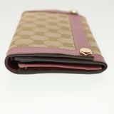 Gucci GG Canvas Long Wallet Beige Pink 154168 39495