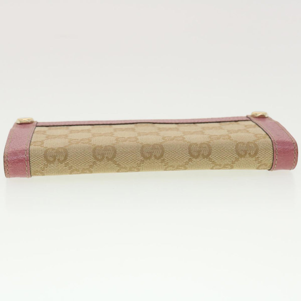 Gucci GG Canvas Long Wallet Beige Pink 154168 39495