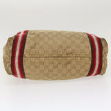 Gucci GG Canvas Sherry Line Tote Bag Beige Red white 189669 39608