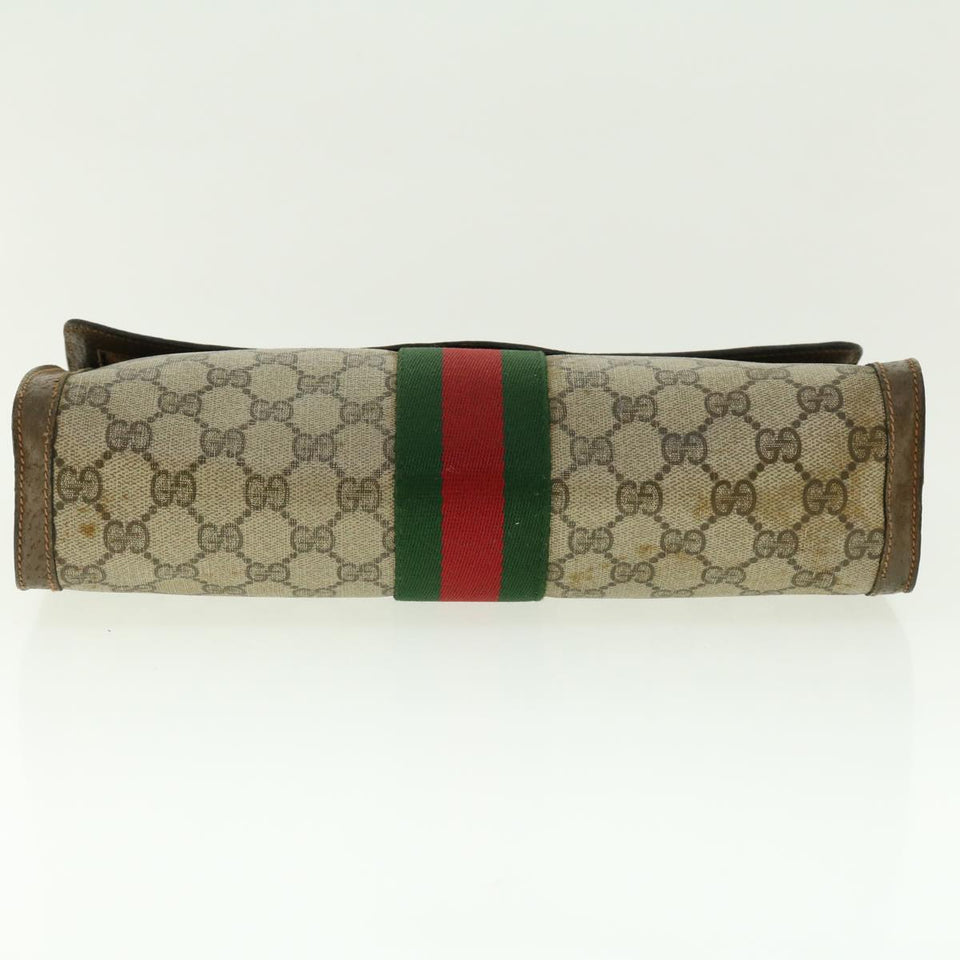 Gucci GG Canvas Web Sherry Line Clutch Bag Beige Red Green 89.01.007 39747