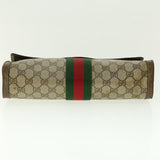 Gucci GG Canvas Web Sherry Line Clutch Bag Beige Red Green 89.01.007 39747