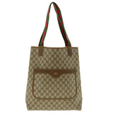 Gucci GG Canvas Web Sherry Line Tote Bag Beige Red Green 120.02.003 39772