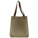 Gucci GG Canvas Web Sherry Line Tote Bag Beige Red Green 120.02.003 39772