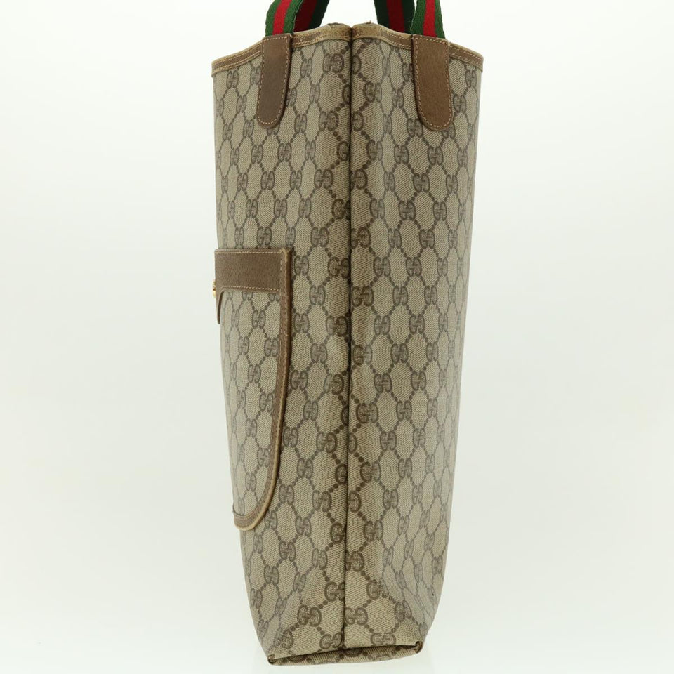 Gucci GG Canvas Web Sherry Line Tote Bag Beige Red Green 120.02.003 39772