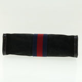 Gucci Sherry Line Clutch Bag Suede Leather Black Red Navy 39781