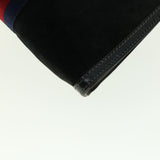 Gucci Sherry Line Clutch Bag Suede Leather Black Red Navy 39781