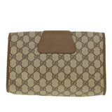 Gucci Web Sherry Line GG Canvas Clutch Bag PVC Leather Beige Green 39950