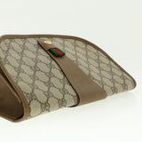 Gucci Web Sherry Line GG Canvas Clutch Bag PVC Leather Beige Green 39950
