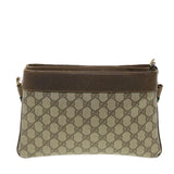 Gucci Web Sherry Line GG Canvas Shoulder Bag PVC Leather Beige Green 39953
