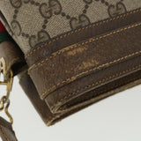 Gucci Web Sherry Line GG Canvas Shoulder Bag PVC Leather Beige Green 39953