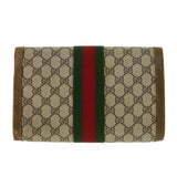 Gucci Web Sherry Line GG Canvas Clutch Bag PVC Leather Beige Green 39956