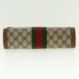 Gucci Web Sherry Line GG Canvas Clutch Bag PVC Leather Beige Green 39956
