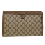 Gucci Web Sherry Line GG Canvas Clutch Bag PVC Leather Beige Green 39957