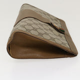 Gucci Web Sherry Line GG Canvas Clutch Bag PVC Leather Beige Green 39957