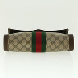 Gucci Web Sherry Line GG Canvas Clutch Bag PVC Leather Beige Green 39958