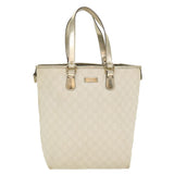 Gucci GG Canvas Tote Bag PVC Leather White 189896 39964