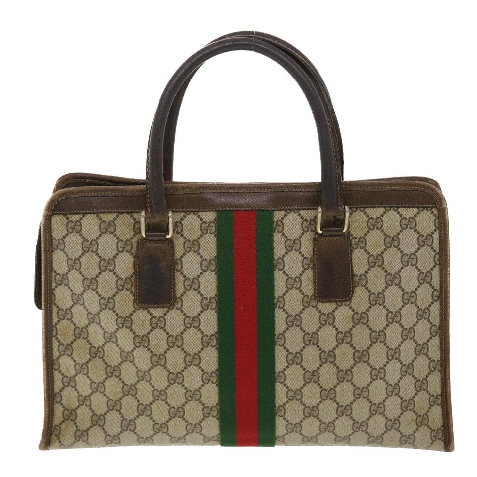 Gucci GG Canvas Web Sherry Line Hand Bag Beige Red Green 010378 39975