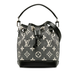 Louis Vuitton Jacquard Monogram Nano Noe Bag Shoulder Bag Grey Black