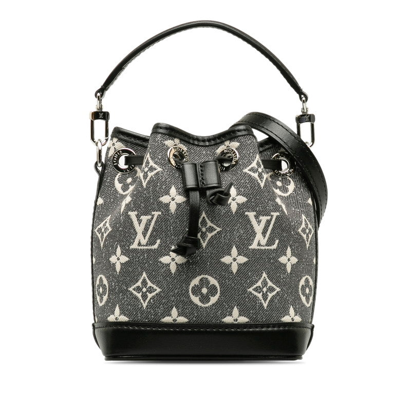 Louis Vuitton Jacquard Monogram Nano Noe Bag Shoulder Bag Grey Black