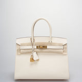 Hermes Birkin 30 Sellier Bag in Nata Epsom Leather with Gold Hardware
