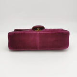 Gucci Marmont Small Flap Pink Velvet Handbag