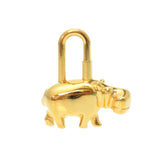 Hermes key ring metal gold Hippopotamus ANNEE DES FLEUVES Hippopotamus Bag Charm Women