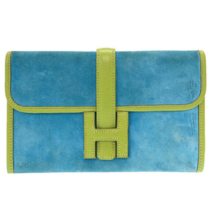 Hermes Clutch bag Doblis Anise green Jige mini unisex(Unisex)