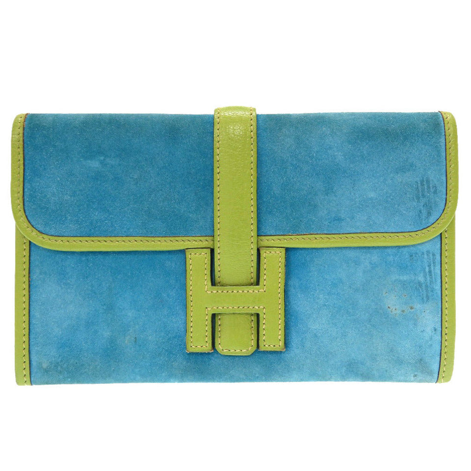 Hermes Clutch bag Doblis Anise green Jige mini unisex(Unisex)
